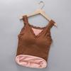 Popular chaleco térmico de hada oso, sin costuras, cuello en V, tirantes, forro polar, ropa interior engrosada con almohadilla en el pecho, ropa interior básica