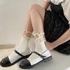 Calcetines de costura de encaje calcetines dulces de chica japonesa Lolita blanco leche algodón lazo calcetines de rizo hasta la mitad de la pantorrilla