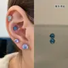 Pendientes Únicos Planeta Azul Saturno Acero de Titanio Súper Brillantes Clavos para Cartílago Auricular Pendientes Azules para Mujer Más Fáciles de Combinar Tapones para Oídos de Rosca