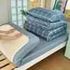 Juego de ropa de cama individual de tres piezas para dormitorio universitario de algodón, completo con edredón, relleno de edredón, funda de edredón de algodón puro y juego de sábanas de seis piezas