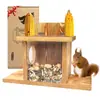 Comedouro para Esquilos Montado na Parede Externa Dispositivo de Alimentação de Madeira Comedouro de Hamster de Inverno Quintal de Jardim Comedouro para Animais de Estimação