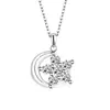 Collar de Estrella y Luna para Mujer, Diseño de Nicho, Cadena Versátil de Clavícula de Moda con Accesorio de Joyería con Colgante Microincrustado en Stock