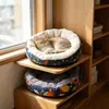 Cama de gato de algodão e linho, tapete para animais de estimação para todas as estações, cama para cachorro, almofada de ninho para cachorro, ninho redondo, ninho quente para animais de estimação para o inverno, transfronteiriço