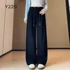 Pantalones de maternidad para primavera y otoño 2026, estilo nuevo, sin apretar, para figuras petite, tallas grandes, sin soporte para el vientre, pantalones de pierna ancha con cordón para otoño
