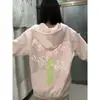Sudadera con Capucha Gruesa de Terciopelo Diseño Estilo Coreano para Mujer Otoño e Invierno Estampado Creativo Holgada Moda Casual Chaqueta Cardigan