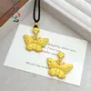 Tienda de Oro Mismo Estilo Oro Antiguo Incrustado con Diamantes Colgante de Mariposa Nuevo Estilo Chino Tendencia Nacional Cadena de Suéter de Mariposa