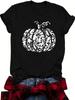 Amazon Europeia e Americana Verão Feminino Padrão Abóbora Halloween Gola Redonda Manga Curta Casual Moda Comércio Exterior Explosão Camiseta