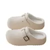Zapatos de Algodón para el Hogar Impermeables de Color Sólido EVA para Mujer 2026 Otoño Invierno Nuevos Pantuflas de Algodón Cálidas con Cubierta para los Dedos para Mujer