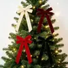 Colgante de lazo para árbol de Navidad transfronterizo Decoraciones navideñas Adornos colgantes para fiestas Lazo de cinta de terciopelo Decoración colgante