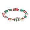 Mais Vendido Europeu e Americano Novo Vermelho, Verde e Branco Argila Polímerica Liga Letras Natal Enfeites de Mão Pendente Papai Noel Pulseira de Natal