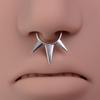 Acero inoxidable forma especial 3 anillos de nariz falsos murciélago cono puntiagudo colmillos personalidad marea genial clip para nariz joyería para piercing de cuerpo humano al por mayor