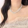 Collar Metálico Plateado Multicapa para Mujer Estilo Europeo y Americano Sexy Exagerado Cadena de Clavícula Apilada Cadena Simple para el Cuello Tendencia