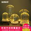 Tampa de Vidro Luminosa Tampa contra Poeira DIY Enfeites Decorativos para Mesa Flor Eterna Flor Seca Tampa de Vidro para Micro Paisagem Transparente