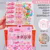 Kuromi Caixa de Presente com Acessórios de Cabelo Infantil Conjunto Brincos de Clipe Colar Anel Acessórios de Cabeça para Meninas Presilha de Cabelo com Laço para Bebê