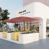 Caja de Flores y Taburete de Acero Inoxidable para Exteriores Combinación Oficina de Ventas en Calle Comercial Macizo de Flores con Asiento Separador de Hierro para Exteriores Canaleta para Flores