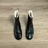 Botas Curtas Retrô com Bico Redondo e Forro de Lã, Uso Duplo, Novo Modelo 2026, Zíper Frontal, Botas Martin Estilo Britânico, Botas Finas Planas Versáteis