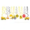 Xl077 Pingente Espiral Pingente de PVC Layout de Cena Escavadeira Decoração de Construção Redemoinhos Metálicos Ba