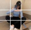 Ins Sexy Ombro a Ombro Cor Sólida Manga Longa Outono Stretch Slim Fit Emagrecedor Camiseta Top S1252 Gola de Seis Botões