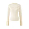 Camiseta de Manga Larga con Cuello Medio para Ropa Exterior, Versátil para Otoño e Invierno, Corte Ajustado, Capa Base con Forro Polar, Top Corto de Moda al por Mayor