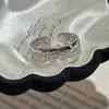 Anel de Zircônia em Prata de Lei s925 Design de Nicho Elegante Francês Temperamento Vintage Geométrico Anel Aberto
