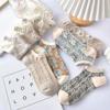 Calcetines de verano para bote de corte bajo, calcetines para mujer de corte poco profundo, calcetines de estilo literario retro japonés, calcetines transpirables que absorben el sudor, algodón fino al por mayor