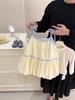 Traje de Primavera para Niñas 2025 Nuevo Estilo Vestido con Tirantes Niña Pequeña Dulce Falda Esponjosa de Capullos Conjunto de Dos Piezas