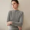 Suéter de Cachemira de Cuello Alto Grueso de Peso Pesado para Mujer Otoño e Invierno Nuevo Color Puro Manga Larga Suelto Pulóver Tejido Suéter Base