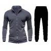 Nuevo Nuevo Suéter deportivo para hombre con cremallera y cuello alto, abrigo tipo suéter para hombre, cárdigan liso para hombre, traje