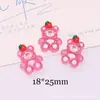 Resina de simulación accesorios lindo creativo oso fresa dona DIY funda para teléfono móvil hebilla de zapato accesorios para el cabello material de parche