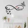 Novo FX-B326 Personalidade de laço LOVE Borboleta LOVE Decoração de parede de quarto casa casa adesivos de parede autoadesivos