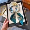 Nueva bufanda de seda retro elegante bufanda de todo fósforo francesa 70 pequeña bufanda cuadrada cinta de seda artificial bufanda de alta calidad al por mayor