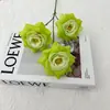 Nova Rosa de 3 Cabeças Flor Artificial Flor Falsa de Alto Padrão Layout de Salão de Casamento Guia de Estrada Decoração de Móveis Adereços para Fotografia