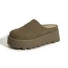 Zapatos Birkenstock de Suela Gruesa para Aumentar la Altura para Mujer 2026 Primavera/Verano Nuevo Estilo Suela de Plataforma Pantuflas de Punta Cerrada de Cuero Genuino Pantuflas a Media Altura Casual para Exteriores