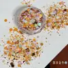 Decoraciones de uñas con purpurina temática navideña, deslumbrantes e iridiscentes, con estrellas de cinco puntas, fragmentos hexagonales y polvo brillante para adornos DIY