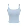 Desejo Puro Novo Produto de Verão: Top Regata Feminino Slim-Fit Elástico Profundo nas Costas com Bojos Removíveis, Top Curto de Cintura Alta Estilo Europeu e Americano