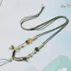 Corda Trançada Artística Original Corda de Lótus Pingente Natural Corda para Pendurar Corda de Colar Feminina Fina Ajustável