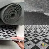 Alfombra Jacquard Rayada Gris Off-White de Color Sólido para Hogar Dormitorio Almacén Cobertura Completa Estilo Insins Cubierta Completa de Piso