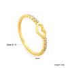 Joyería de Mano Europea y Americana Caliente, Anillo Simple y Exquisito de Corazón Geométrico con Incrustaciones de Concha Blanca, Anillo Único de Nicho Personalizado Transfronterizo de 18K