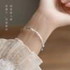 Nuevo Pulsera de Bambú para Mujer, Diseño Abierto Sólido, Estilo Juvenil, Estilo Étnico Plateado, Pulsera de Plata Pura, Regalo de Cumpleaños para Novia