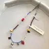 Collar Gargantilla de Cuentas Florales Estilo Puro Deseo Primavera Verano, Collar de Borla de Cuentas de Primavera Súper Etéreo con un Toque de Lujo y Cadena Única para la Clavícula