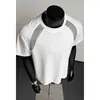 Camiseta de Manga Corta Estilo Americano con Parches para Hombre en Verano, Malla de Seda Helada Transpirable para Correr Baloncesto Deportes Secado Rápido Entrenamiento Camiseta Corta