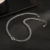 Nuevo collar transfronterizo de acero de titanio que no se decolora para hombre, accesorio de moda versátil de nicho de alta gama de lujo ligero para mujer, estilo europeo y americano