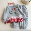 Conjunto de Moletom para Meninas Primavera e Outono 2026 Novo Estilo Roupa de Outono Estilo Coreano para Bebê Roupas de Outono para Crianças