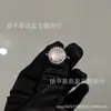 Anillo Nuevo de Plata Chapada Incrustado de Calcedonia Blanco Hielo Ágata Blanca Abierto de Jade para Mujer Suministro en Vivo
