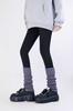 Calcetines Maillard para mujer, otoño e invierno, calcetines marrones con cubrepiernas, calcetines Y2K para chica, tejidos de lana cálida