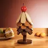 Árbol de Navidad Estilo Chino de Año Nuevo Esterilla Aislante Térmico Decoración de Escritorio de Madera Maciza Posavasos Festivo Base para Ollas Árbol de la Fortuna