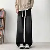 Jeans retro japoneses personalizados/estilo Hong Kong para hombre, corte recto holgado, pantalones tipo 'dad' anchos y fluidos, pantalones largos de moda para la calle