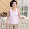 Colete Feminino de Algodão Branco para Meia-idade e Idosos Camiseta Interior Camisa de Mãe Roupa Íntima Base de Algodão Sem Mangas Colete/Peça Obstáculo