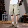 Pantalones cortos de trabajo para hombre, finos, holgados, casuales, de secado rápido, de longitud media, estilo americano, pantalones de seda helada de moda, deportivos, estilo japonés, modelo nuevo