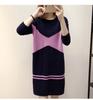 Vestido de Veludo e Engrossado para Mulheres Plus Size Outono e Inverno Cruzado Manga Longa Solto Comprimento Médio Gola Redonda Roupa de Baixo